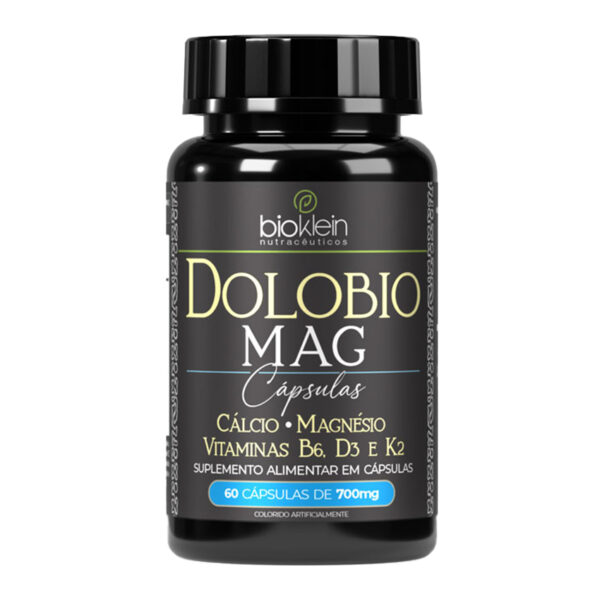 Dolobio Mag | Cálcio Magnésio Vitaminas B6, D3 e K2 | 60 Cápsulas 700mg